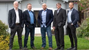 (L-R) The iKVA team of Prof Richard Mortier, CTO Dr Chris Doran, Chairman Jon Horden, CEO, Ian Firth, CPO Leon Challenger, Head of Sales 2021