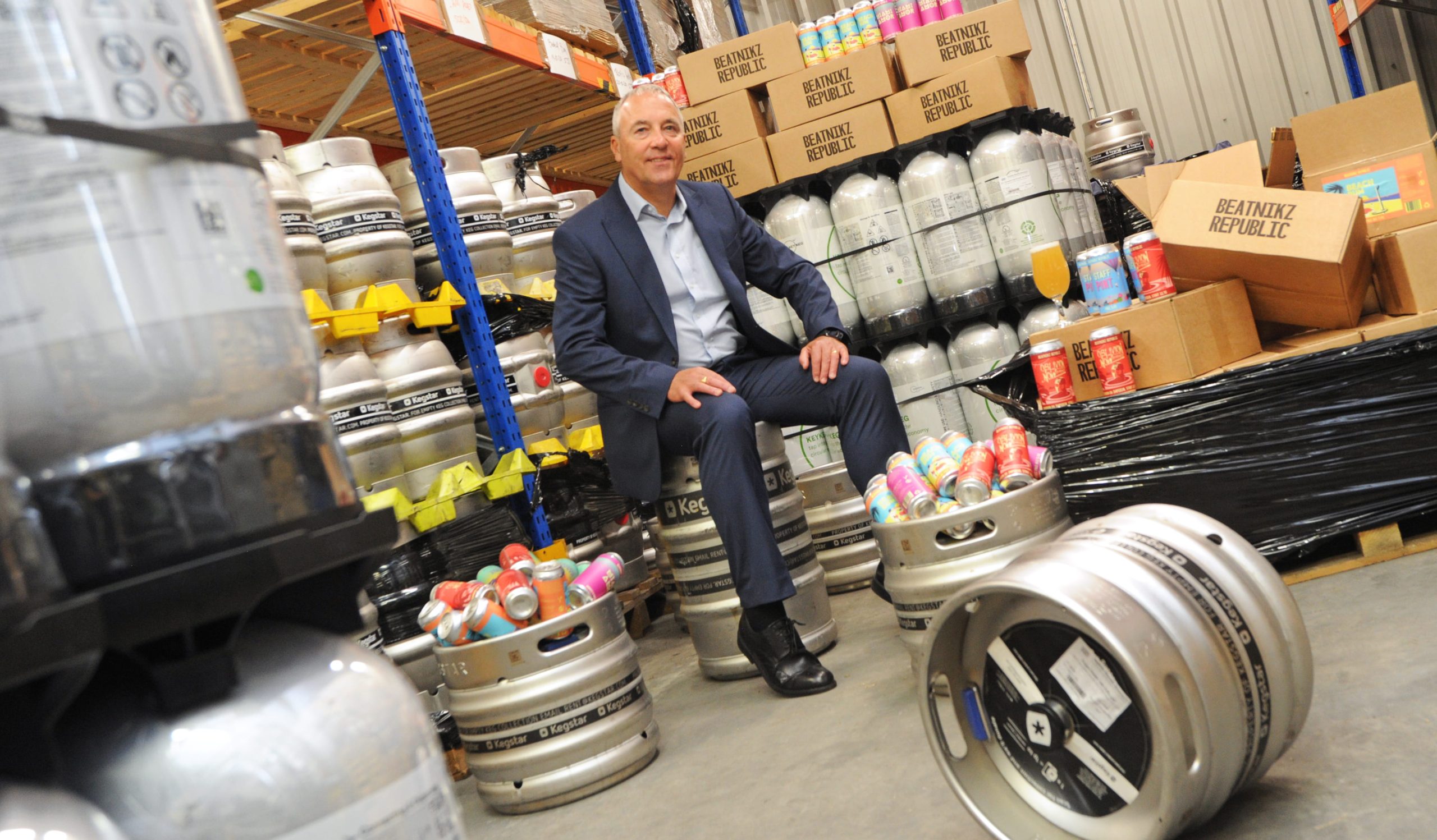 Paul Stanley of Begbies Traynor at the bonded warehouse containing the Beatnikz stock